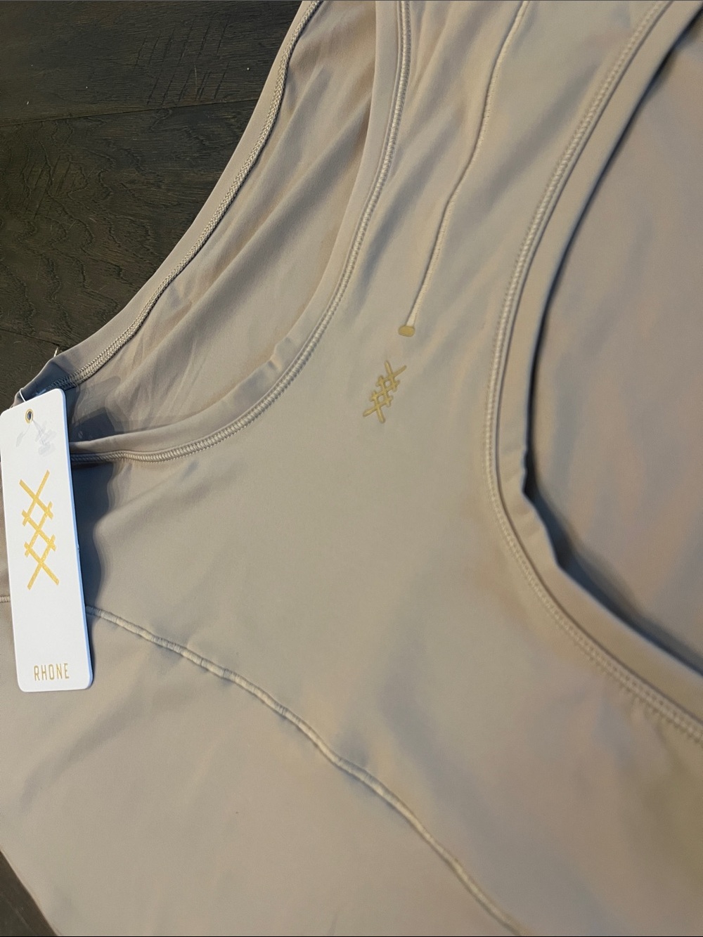 RHONE Serene Fitted Tank | Taupe | Size Large - Picture 6 of 8